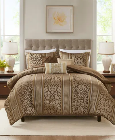 Madison Park Bella Jacquard 6-pc. Comforter Set, King/california King In Brown