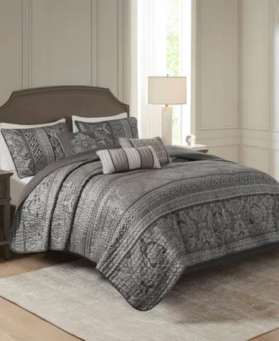 Madison Park Bellagio 6-pc. Quilt Set, King In Gray
