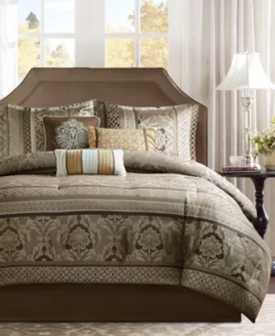Madison Park Ophelia 7-pc. Queen Comforter Set Bedding In Brown
