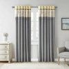 Madison Park Belle 50"w X 84"l Rod Pocket Back Tab Embroidered Light-filtering Single Curtain Panel In Yellow