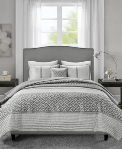 Madison Park Bennett Reversible Jacquard Quilt Sets In Blue