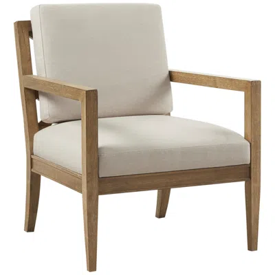 Madison Park Bianca Ivory Fabric Accent Armchair In Brown