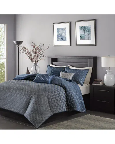 Madison Park Biloxi Duvet Cover Set In Blue