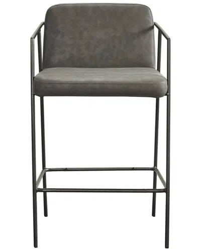 Madison Park Bixby Faux Leather Counter Stool With Metal Frame In Brown