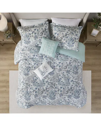 Madison Park Bonnie Seersucker Duvet Cover Set In Blue