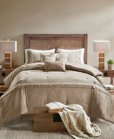 Madison Park Boone Microsuede 7-pc. Comforter Set, Queen In Tan