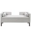 Madison Park 50" Bradford Wide Fabric Upholstered Accent Bench In Grey