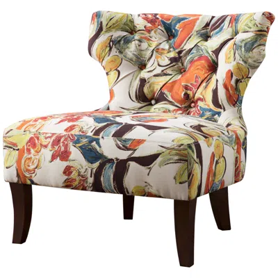 Madison Park Bree Multi-color Tufted Hourglass Armless Accent Chair