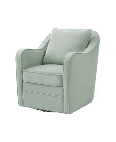 Madison Park Brianne Wide Seat Swivel Arm Chair In Green
