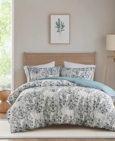 MADISON PARK BRIELLE 3-PC. DUVET COVER SET, FULL/QUEEN