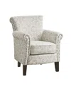 Madison Park Brooke Tight Back Club Chair With Nailheads In Natural