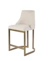 Madison Park Bryce 26"h Upholstered Counter Stool With Metal Base In Cream