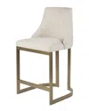 Madison Park Bryce 26"h Upholstered Counter Stool With Metal Base In White