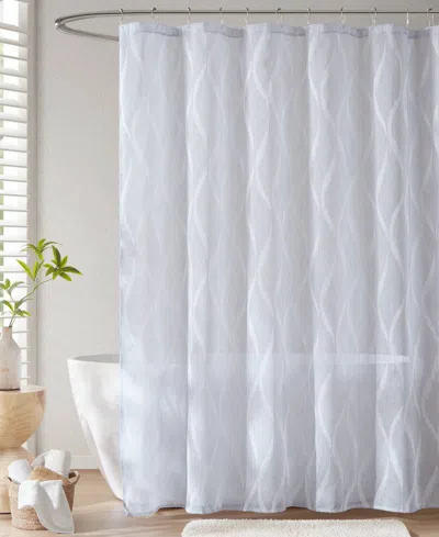Madison Park Candice Sheer Shower Curtain, 72" X 84" In White
