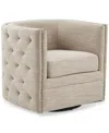 Madison Park Capstone Swivel Tufted Chair In Cream