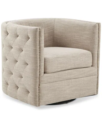 Madison Park Capstone Swivel Tufted Chair In Cream