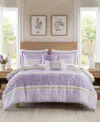 Madison Park Caralie Seersucker 5-pc. Comforter Set, Full/queen In Purple