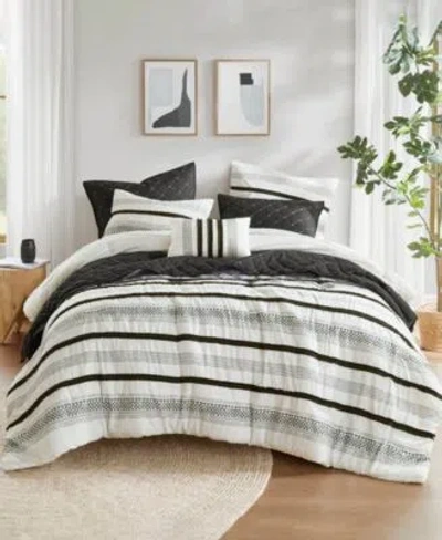Madison Park Carolina Stripe Comforter Sets In Black