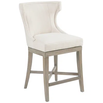 Madison Park Carson 25 1/4" Cream And Reclaimed Gray Swivel Counter Stool In White