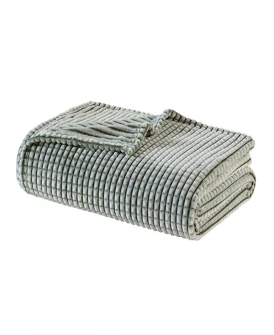 Madison Park Carved Plush Blanket, Full/queen In Green
