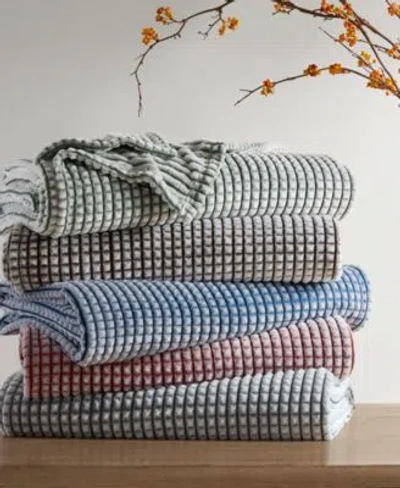 Madison Park Carved Plush Blanket In Red