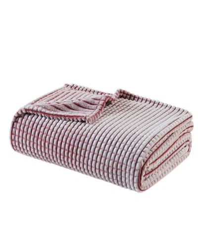 Madison Park Carved Plush Blanket, Twin In Red