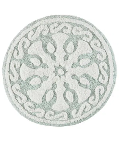 Madison Park Casablanca Tufted Cotton Bath Rug, 25" Round In Green