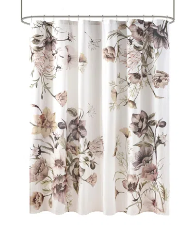 Madison Park Cassandra Printed Cotton Shower Curtain, 72" X 72" In Blush