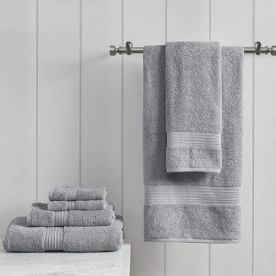 Madison Park Certified 100% Organic Cotton 6-pc. Solid Bath Towel Set In Gray