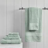 Madison Park Certified 100% Organic Cotton 6-pc. Solid Bath Towel Set In Green