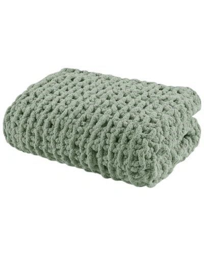 Madison Park Chunky-knit Chenille Throw, 50" X 60" In Sage Green