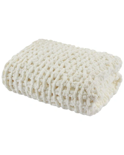 Madison Park Chenille Chunky Knit Throw In White