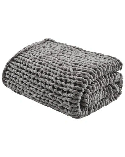 Madison Park Chunky-knit Handmade Throw, 50" X 60" In Charcoal