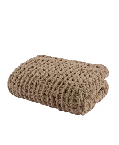 Madison Park Chunky-knit Chenille Throw, 50" X 60" In Brown