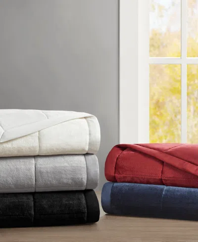 Madison Park Coleman Plush Reversible Heiq Smart Temperature Down Alternative Blanket, King In Burgundy