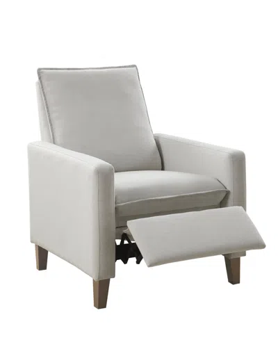 Madison Park Coleman Upholstered Manual Push Back Recliner In Ivory