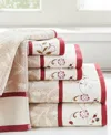 Madison Park Cotton 6-pc. Embroidered Serene Jacquard Towel Set In Red