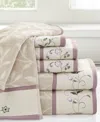 Madison Park Cotton 6-pc. Embroidered Serene Jacquard Towel Set In Purple