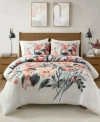 Madison Park Dahlia Duvet Cover Sets In Peach,off-white