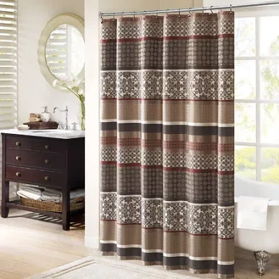 Madison Park Dartmouth Shower Curtain In Red