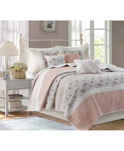 Madison Park Dawn 6-pc. Quilt Set, Full/queen In Pink