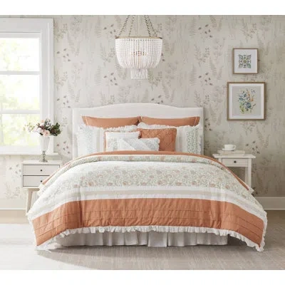 Madison Park Dawn 9 Piece Cotton Percale Comforter Set In Coral