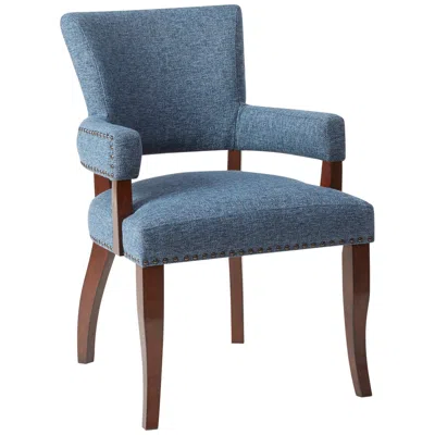 Madison Park Dawson 24" Wide Blue Fabric Dining Armchair