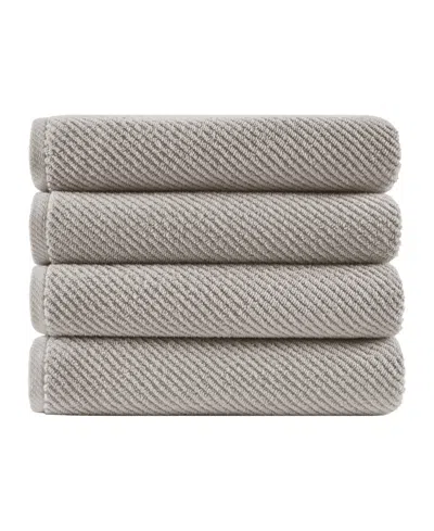 Madison Park Diagonal Ribbed Cotton 4-pc. Bath Towel Set In Gray