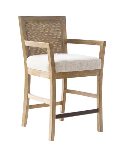 MADISON PARK DIEDRA 23" SOLID WOOD CANE BACK COUNTER STOOL