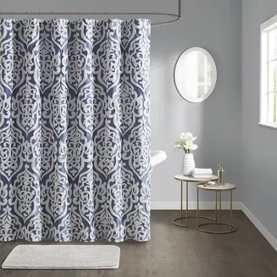 Madison Park Dillon Shower Curtain In Blue