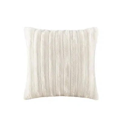 Madison Park Duke Faux Fur Square Pillow In Ivory