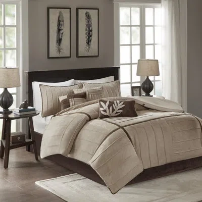 Madison Park Dune 7 Piece Comforter Set In Beige