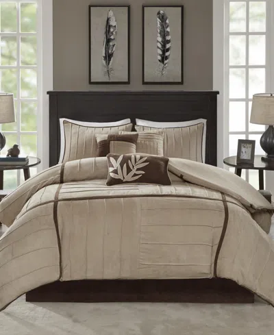 Madison Park Dune Faux-suede 7-pc. Comforter Set, Full In Sand