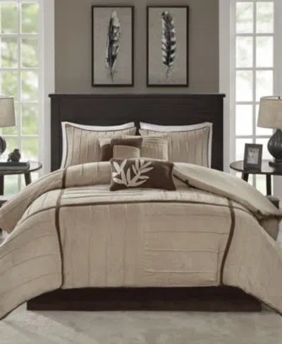 Madison Park Dune Faux Suede Comforter Sets In Beige